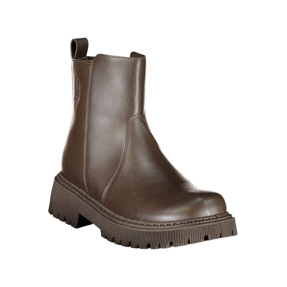 U.S. POLO ASSN. Brown Polyethylene Ankle Women's Boots