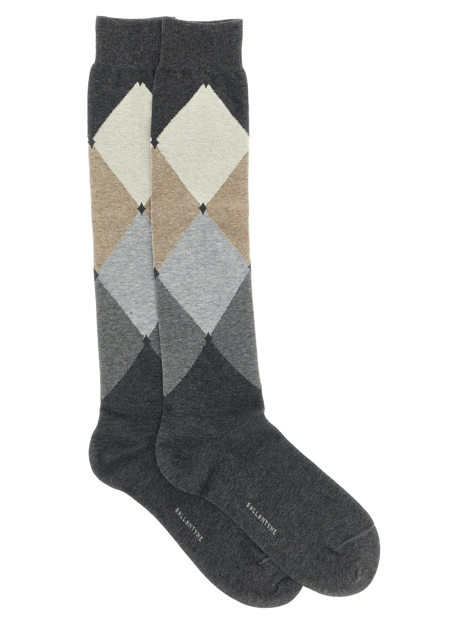 Ballantyne Gray Cotton Men's Socks