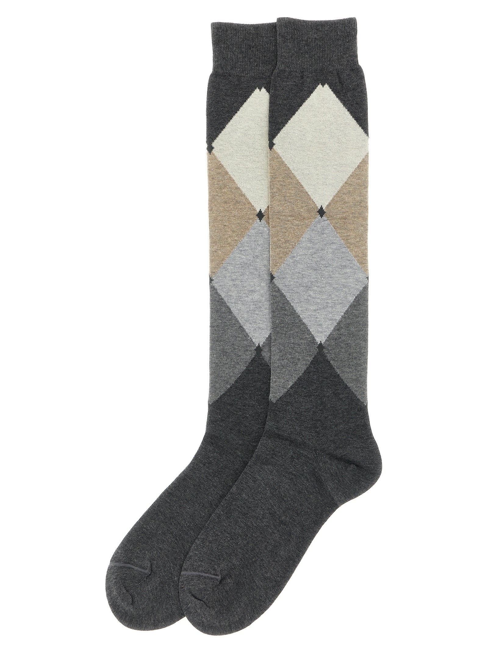 Ballantyne Gray Cotton Men's Socks