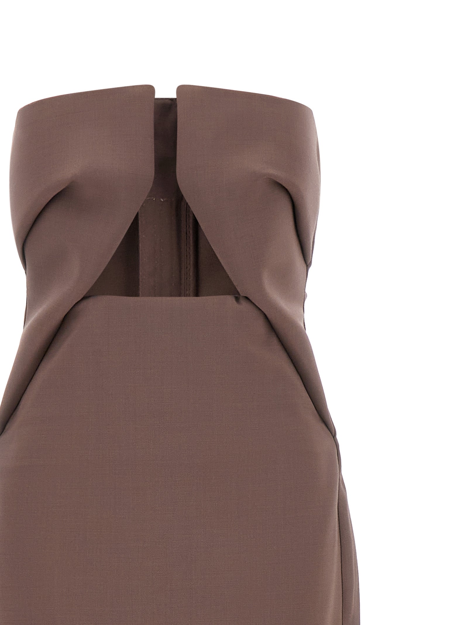 Rick Owens Brown Wool Long Women's Dress