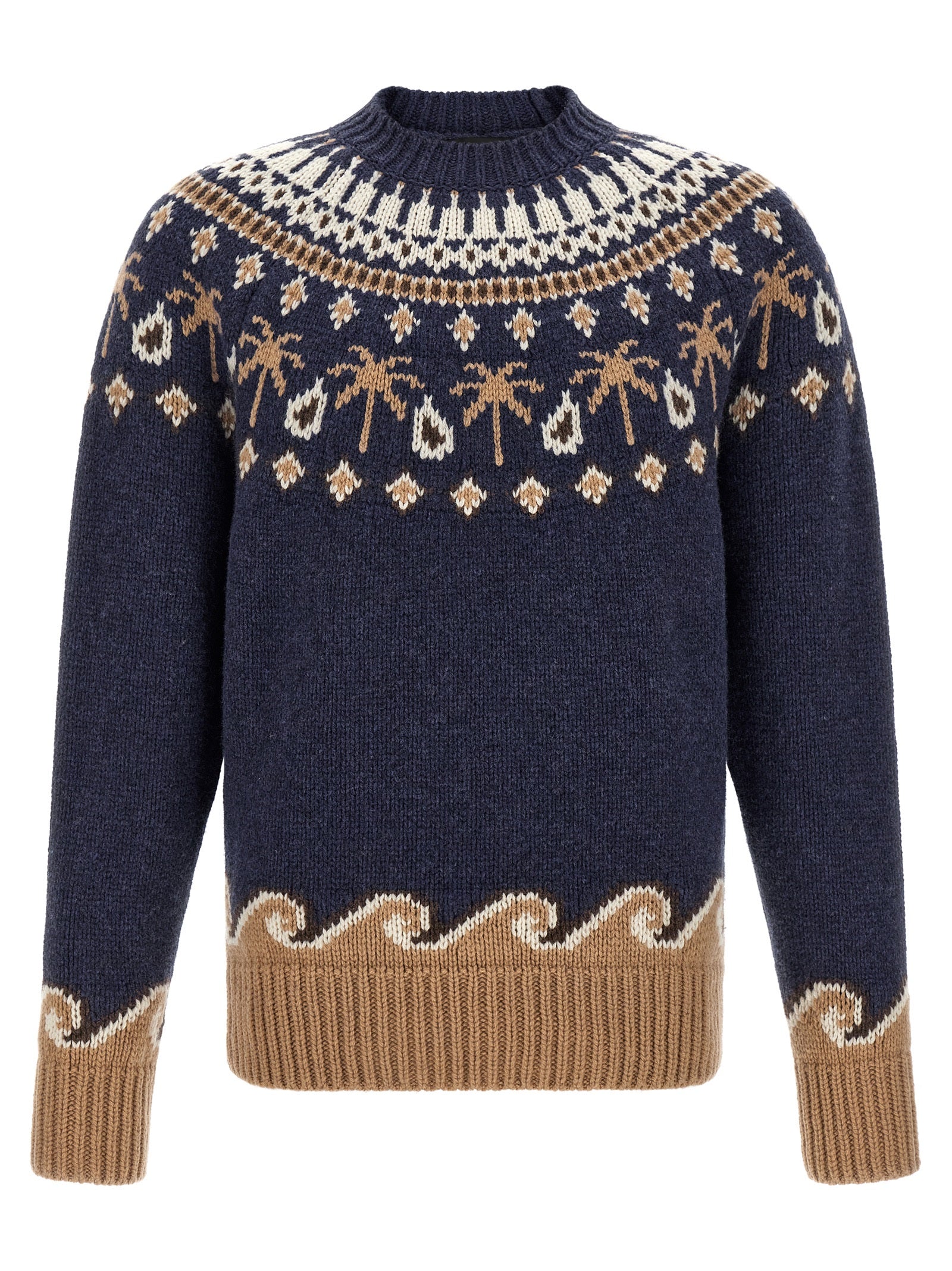 Alanui Blue Virgin Wool Men's Cardigan