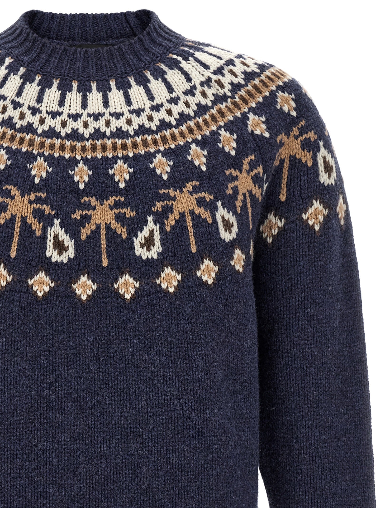 Alanui Blue Virgin Wool Men's Cardigan