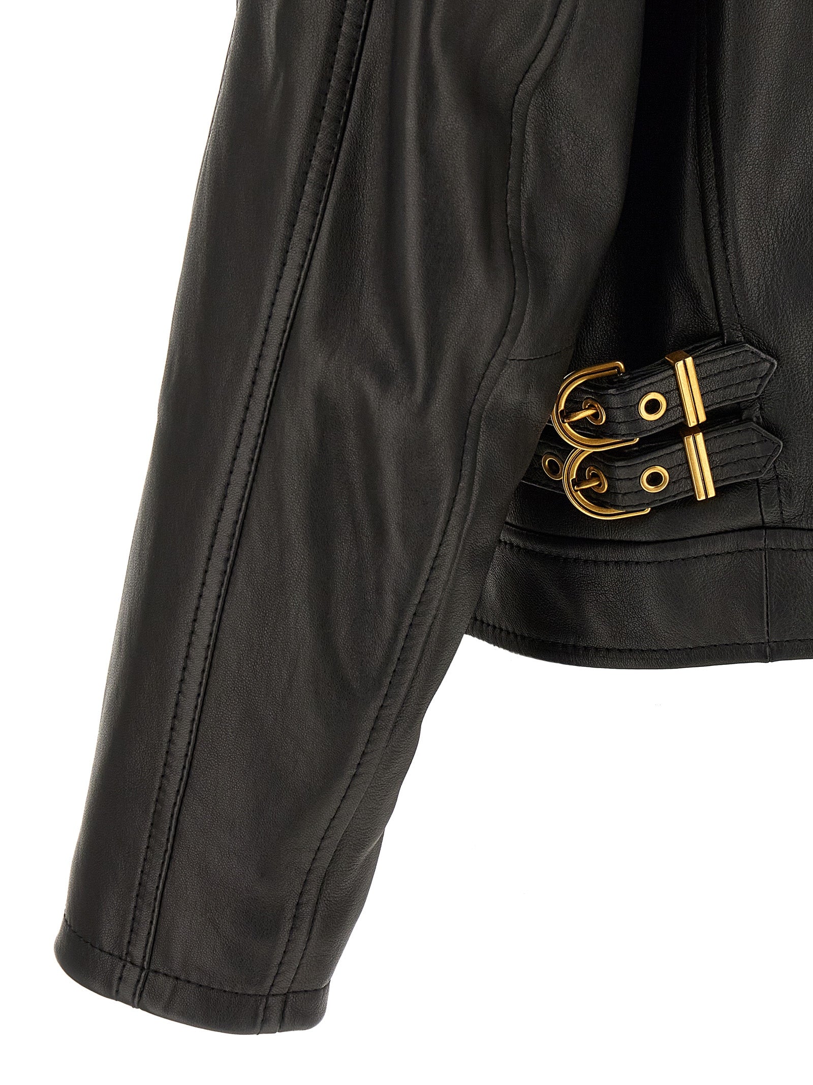 Versace Black Lamb Leather Leather Men's Jacket