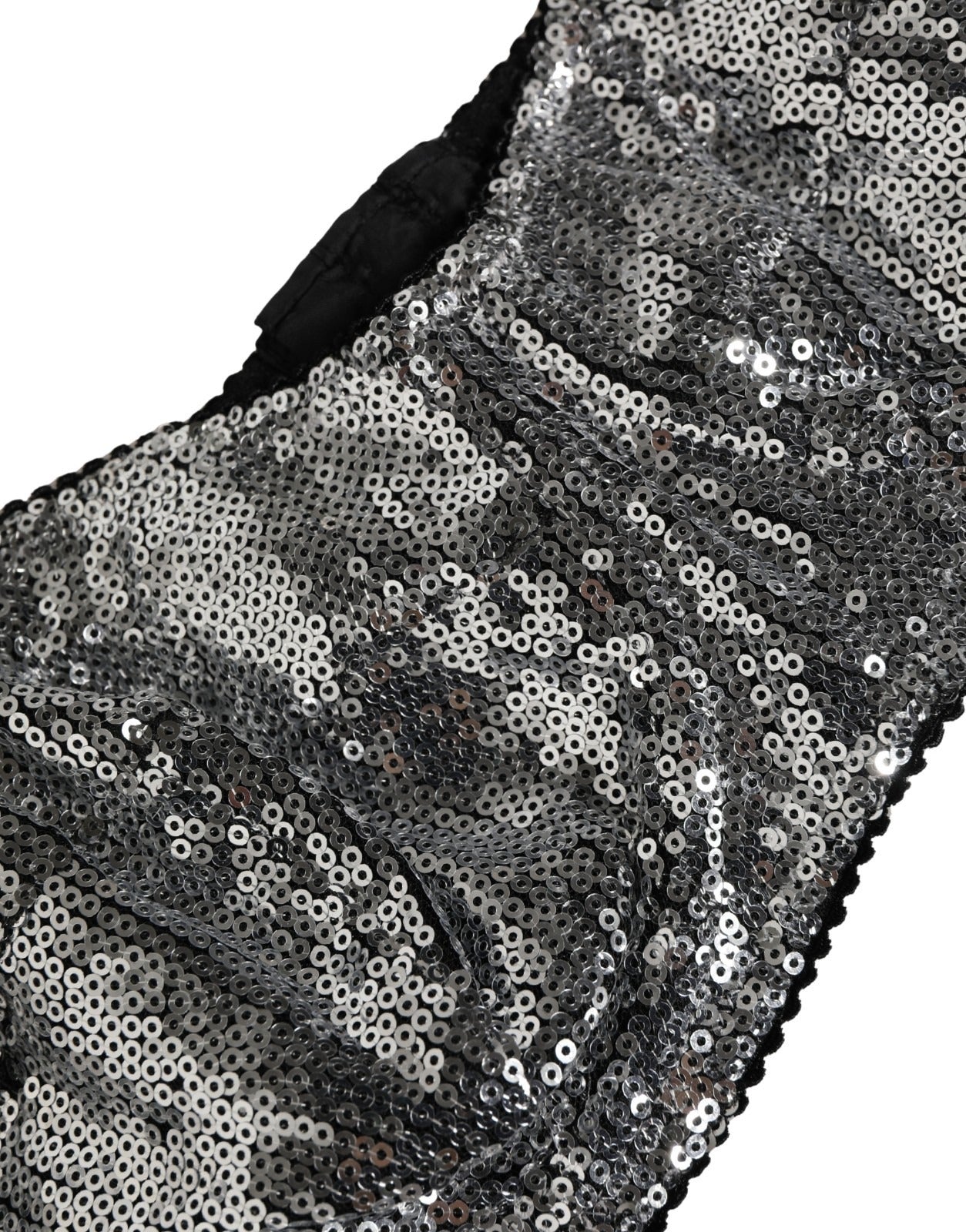 Dolce & Gabbana Silver Sequined Nyon Balconnet Bra Women's Underwear