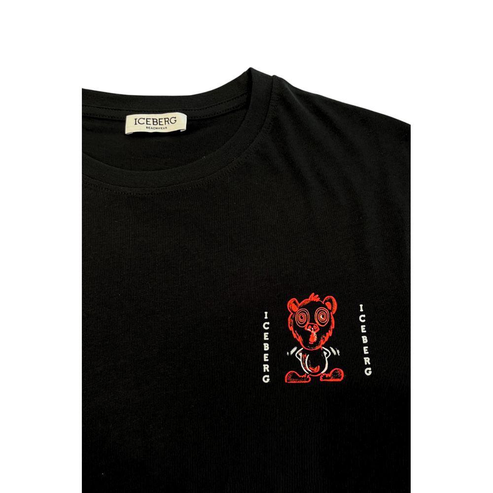 Iceberg Black Cotton Men Men's T-Shirt