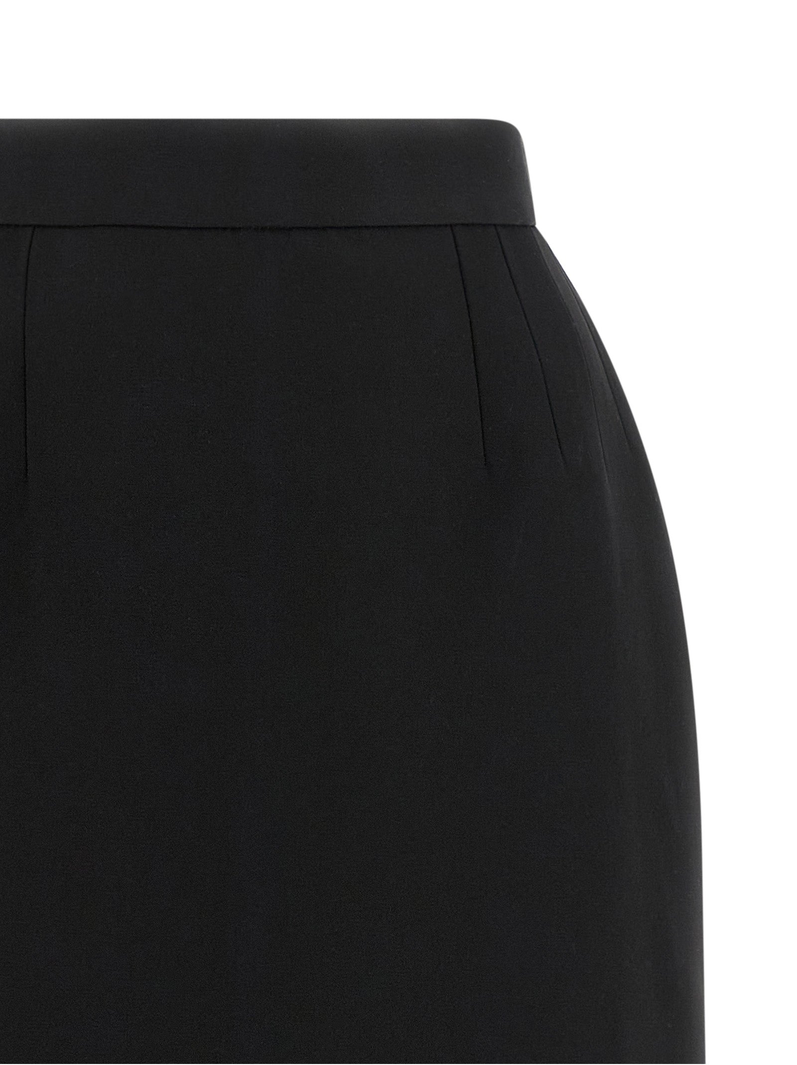 Versace Black Virgin Wool Long Women's Skirt