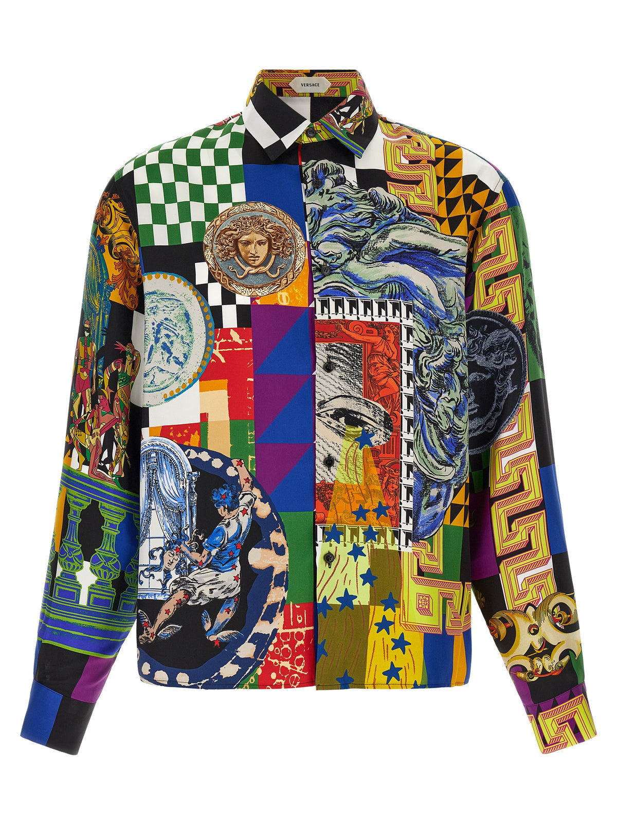 Versace Multicolor Silk Men's Blouse