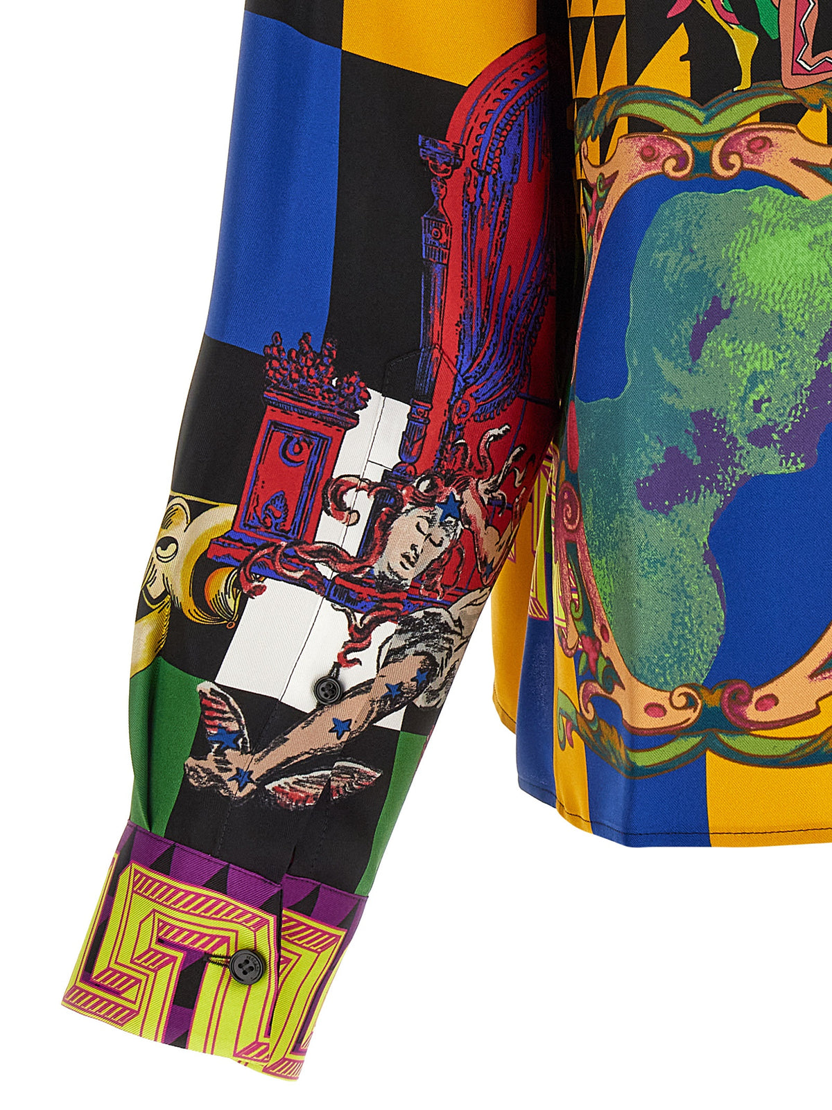 Versace Multicolor Silk Men's Blouse