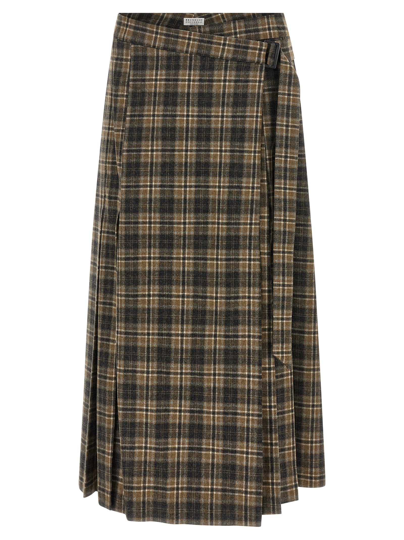 Brunello Cucinelli Brown Virgin Wool Mini Women's Skirt