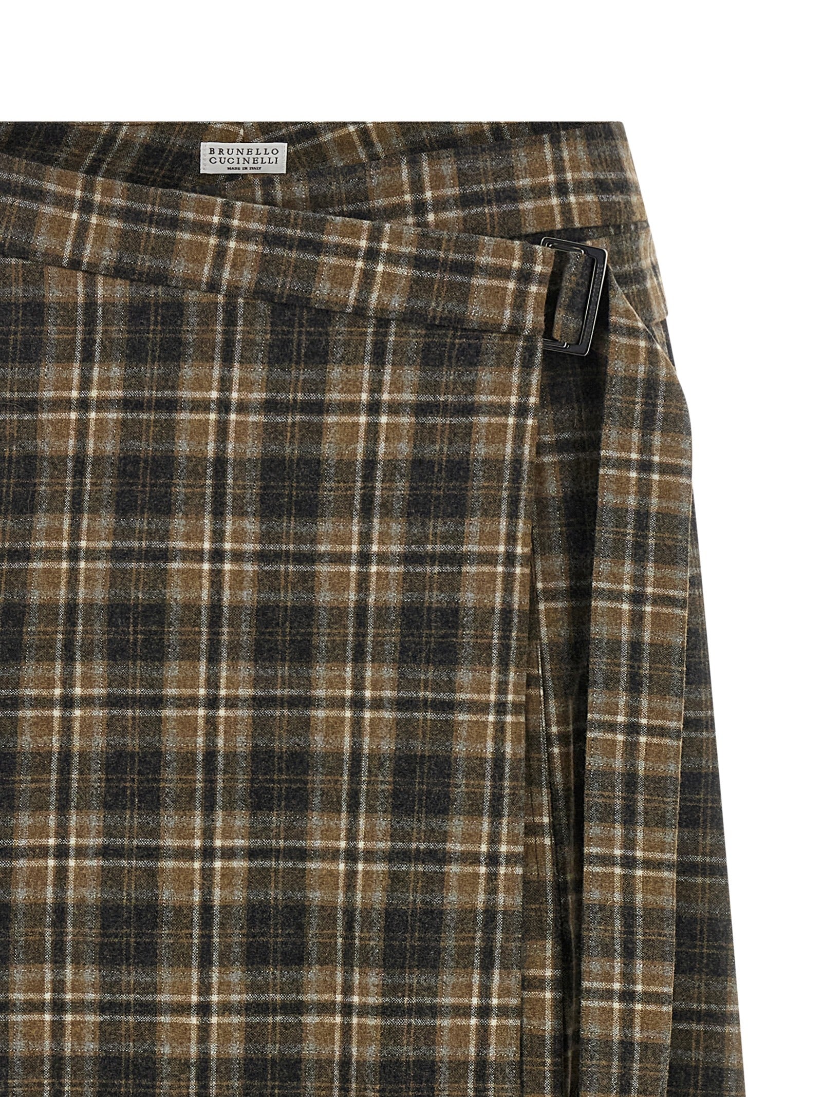 Brunello Cucinelli Brown Virgin Wool Mini Women's Skirt