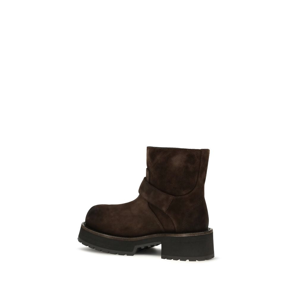 Balenciaga Brown Calf Leather Bos Taurus Ankle Women's Boots