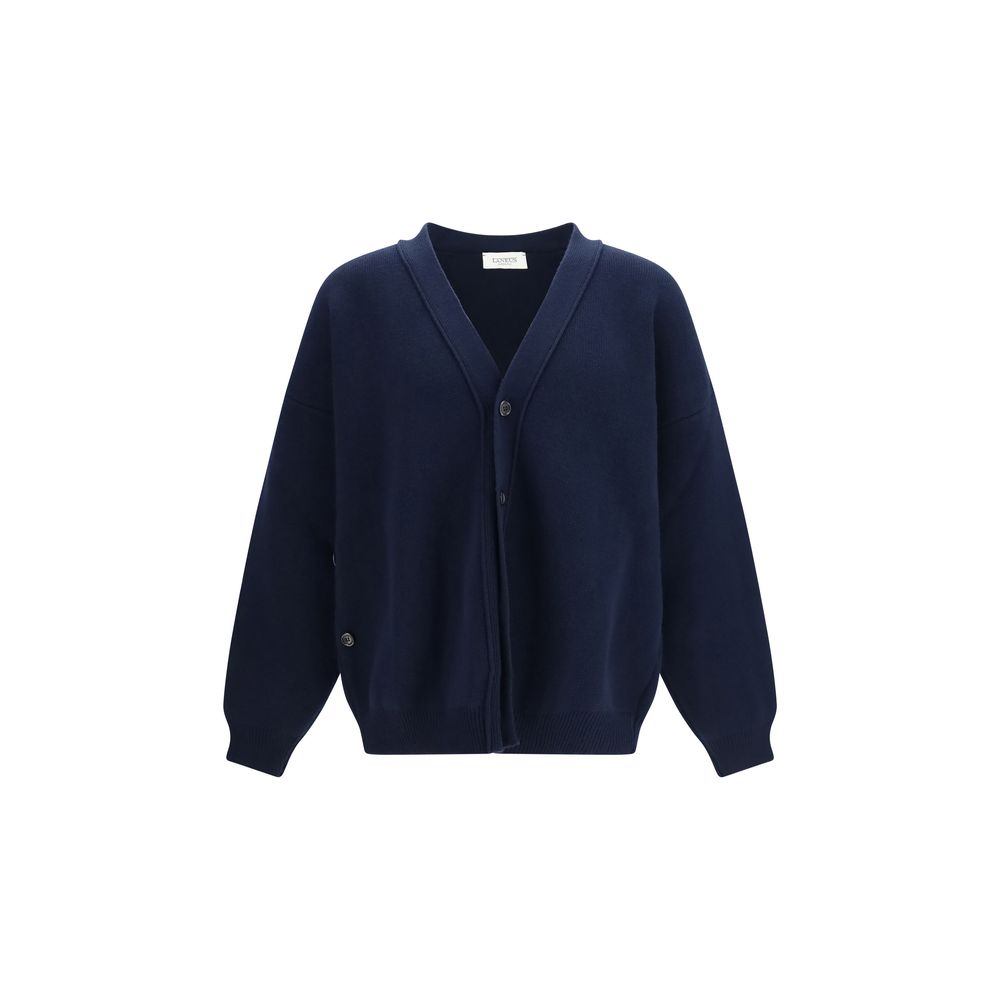 Laneus Blue Wool Oves Aries Men's Cardigan