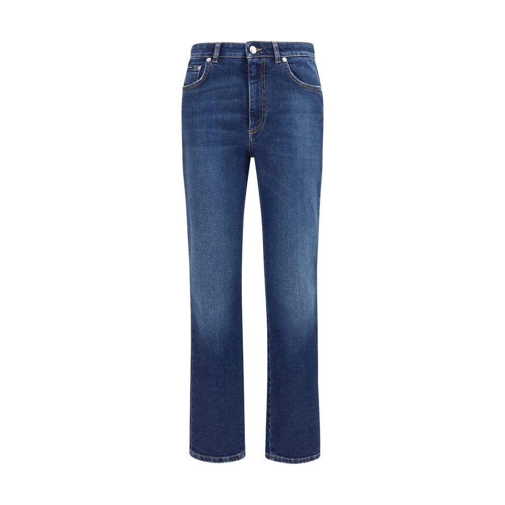 Dolce & Gabbana Blue Cotton Straight-Leg Women's Jeans