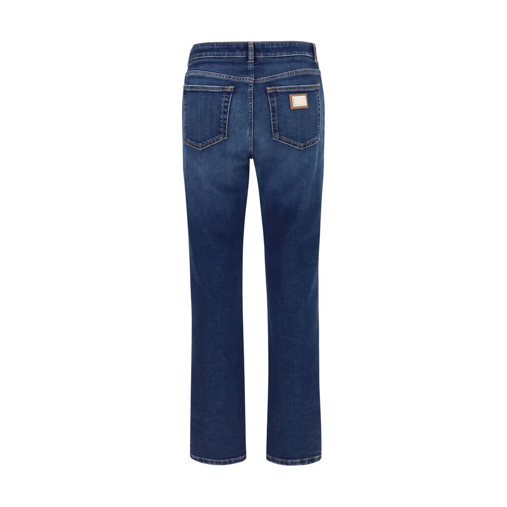 Dolce & Gabbana Blue Cotton Straight-Leg Women's Jeans