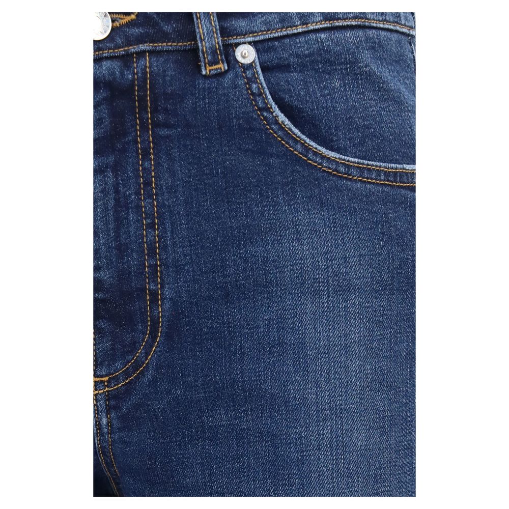 Dolce & Gabbana Blue Cotton Straight-Leg Women's Jeans