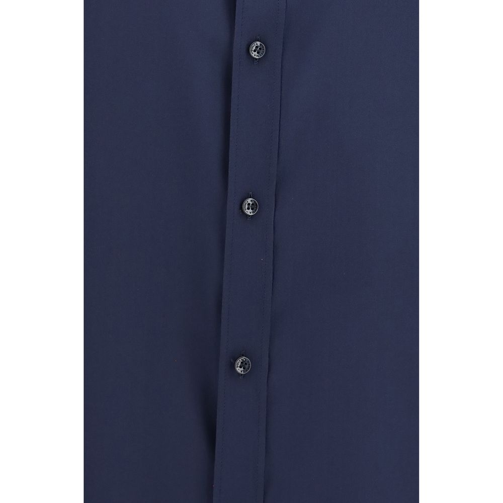 Dolce & Gabbana Blue Silk Dress Men's Shirt
