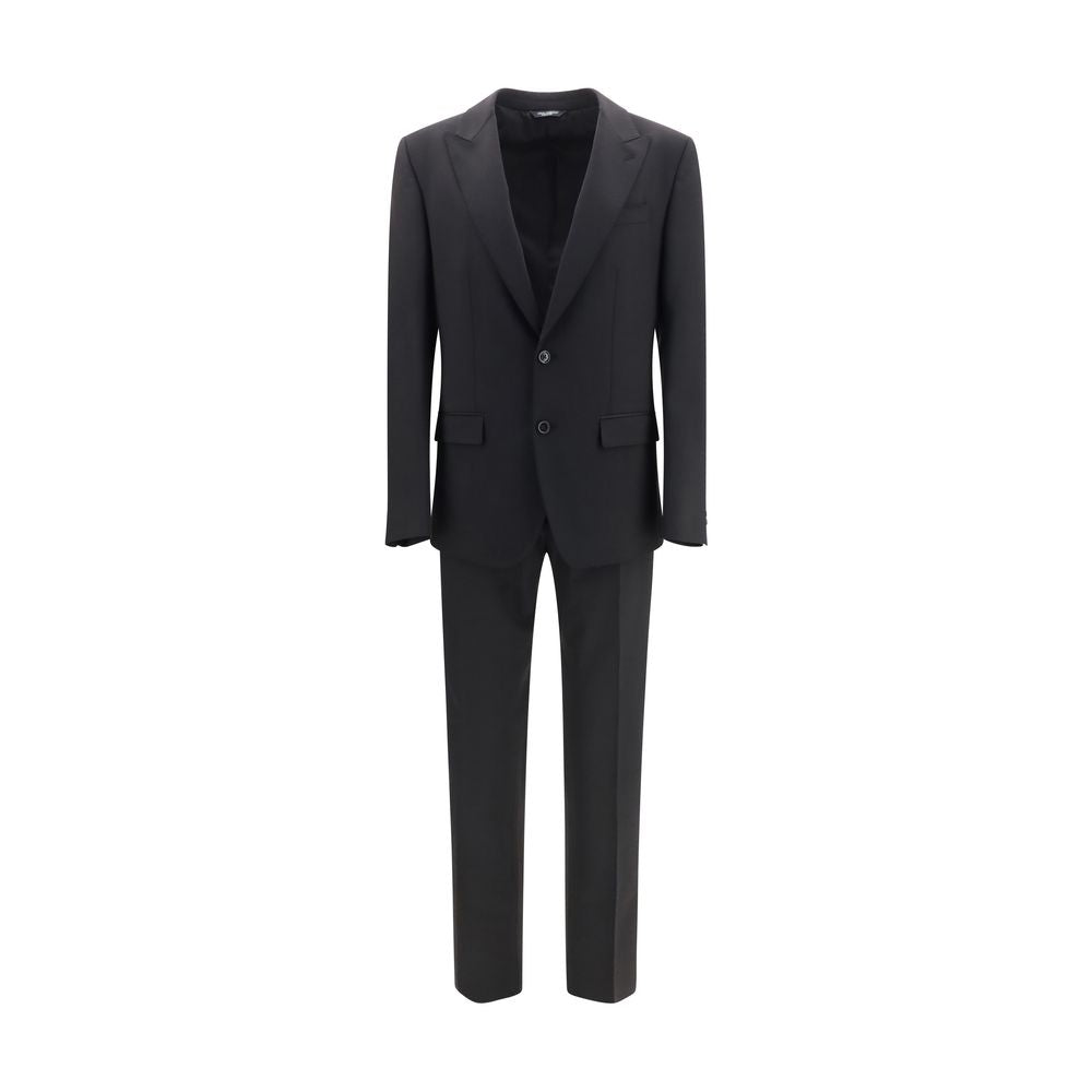Dolce & Gabbana Black Wool Oves Aries Two-Piece Men's Suit