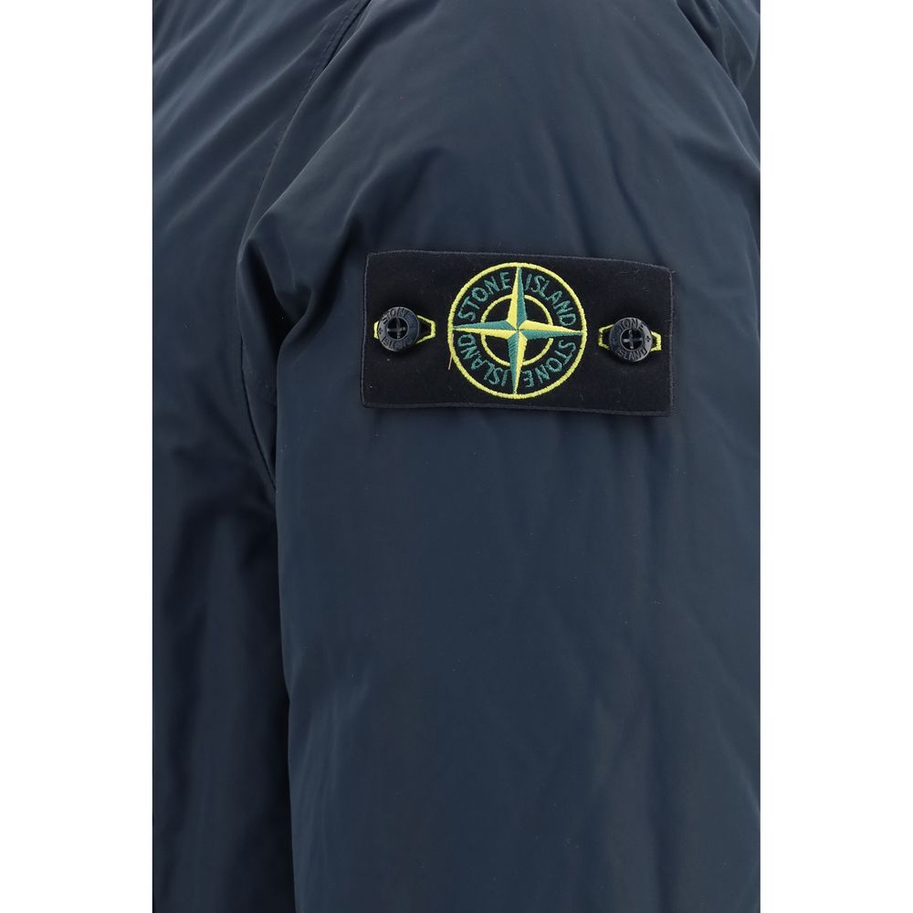 Stone Island Blue Polyester Men's Coat