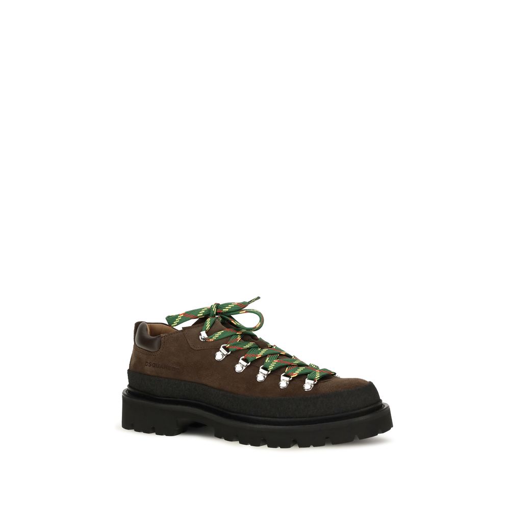 Dsquared² Brown Calf Leather Bos Taurus Lace-Up Men's Boots