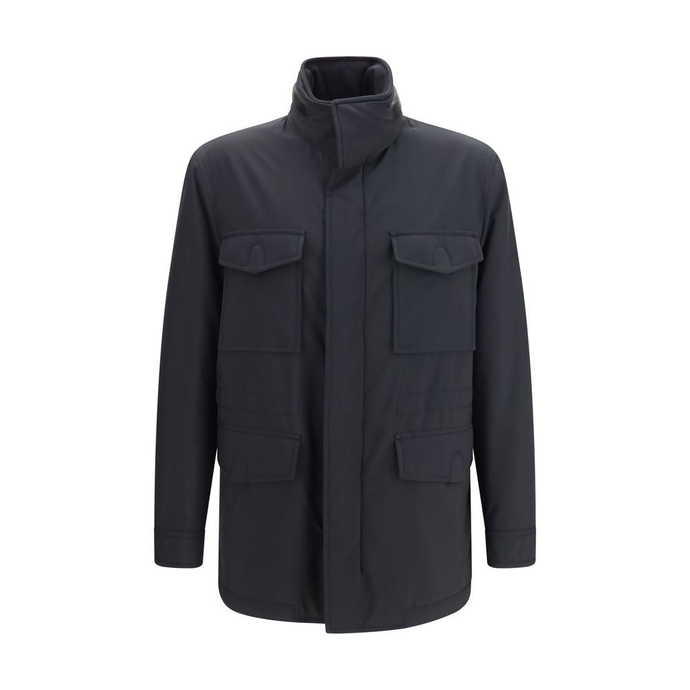 Brioni Blue Wool Oves Aries Full-Length Men's Jacket