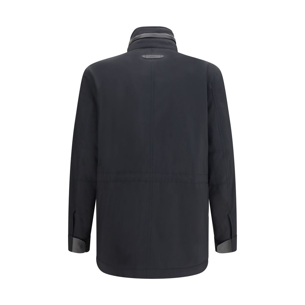 Brioni Blue Wool Oves Aries Full-Length Men's Jacket