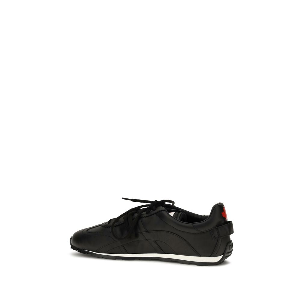 Dsquared² Black Calf Leather Bos Taurus Athletic Men's Sneakers