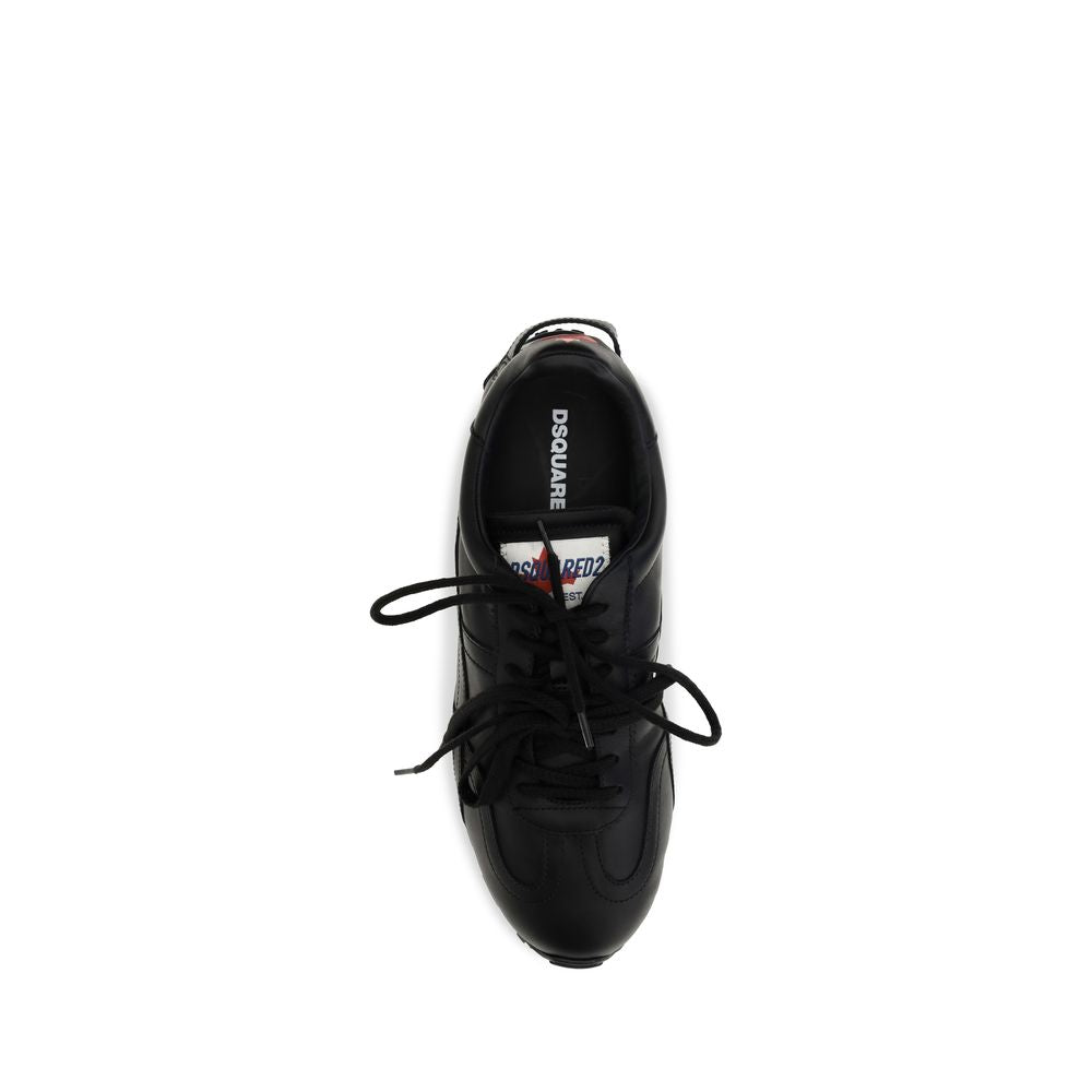 Dsquared² Black Calf Leather Bos Taurus Athletic Men's Sneakers