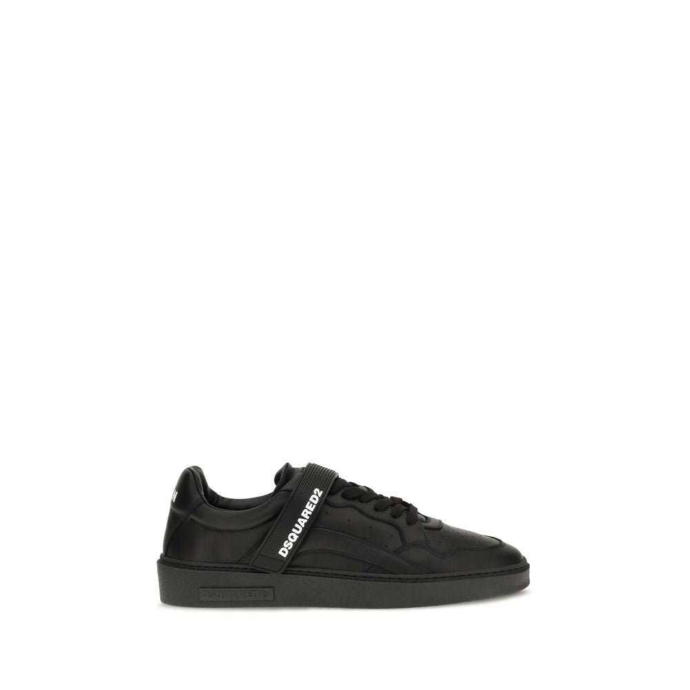 Dsquared² Black Calf Leather Bos Taurus Athletic Men's Sneakers