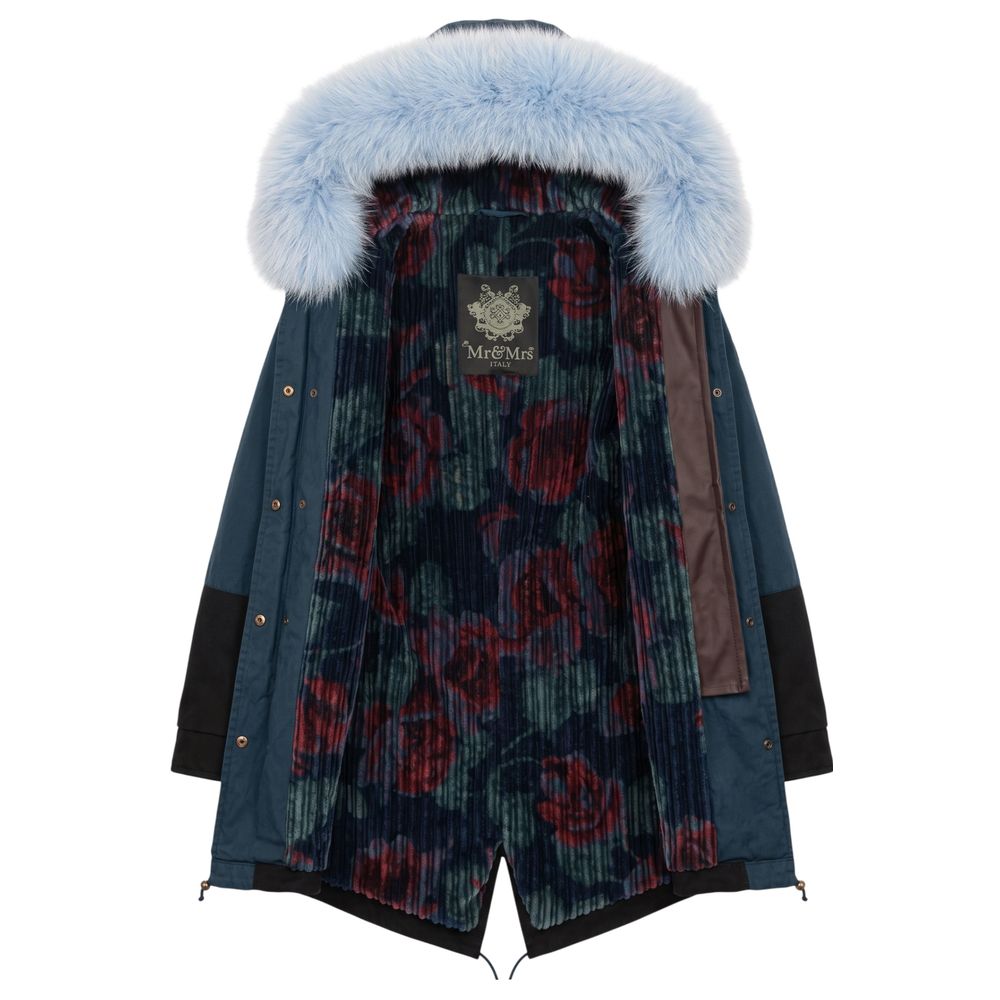 Mr&Mrs Italy Blue Cotton Women's Women's Jacket