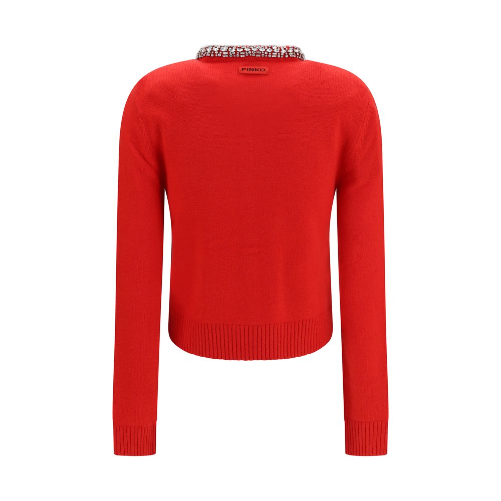 PINKO Red Wool Oves Aries Women's Cardigan