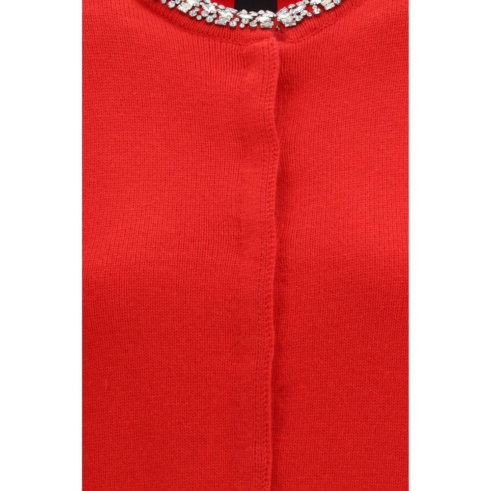 PINKO Red Wool Oves Aries Women's Cardigan