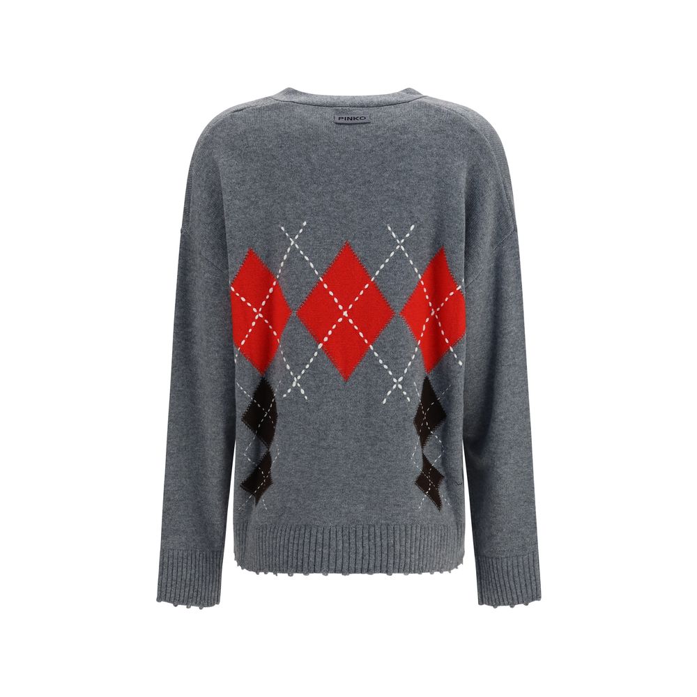 PINKO Gray Wool Oves Aries Women's Cardigan
