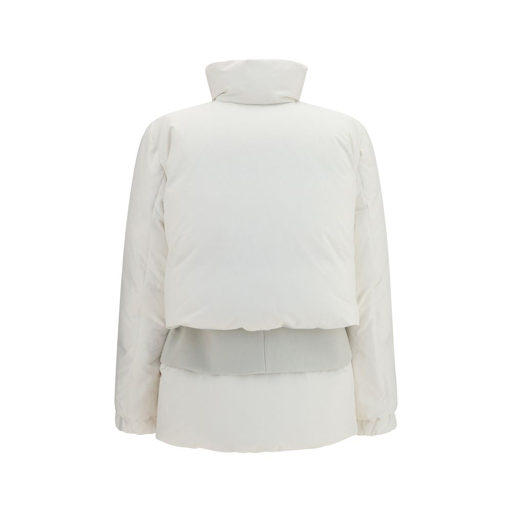 Sacai White Polyester Full-Length Women's Jacket