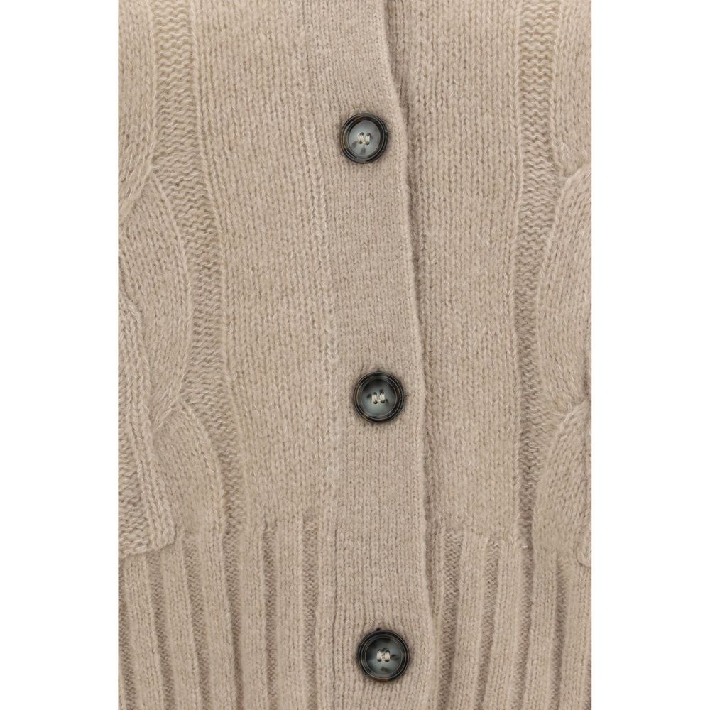 Allude Beige Cashmere Women's Cardigan
