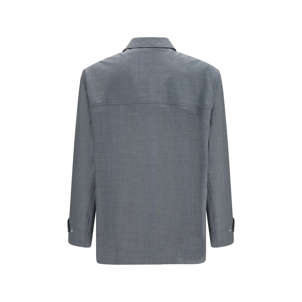 Brunello Cucinelli Gray Wool Oves Aries Full-Length Men's Jacket