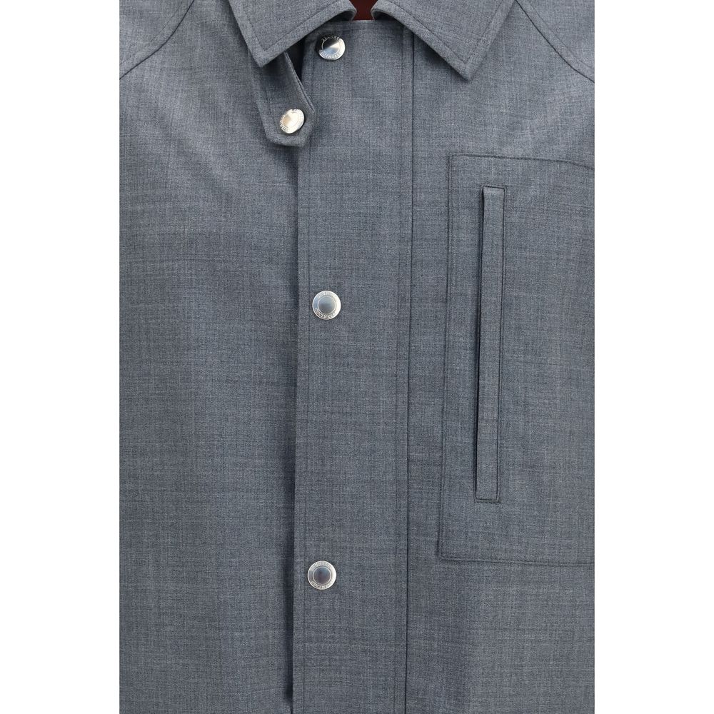 Brunello Cucinelli Gray Wool Oves Aries Full-Length Men's Jacket