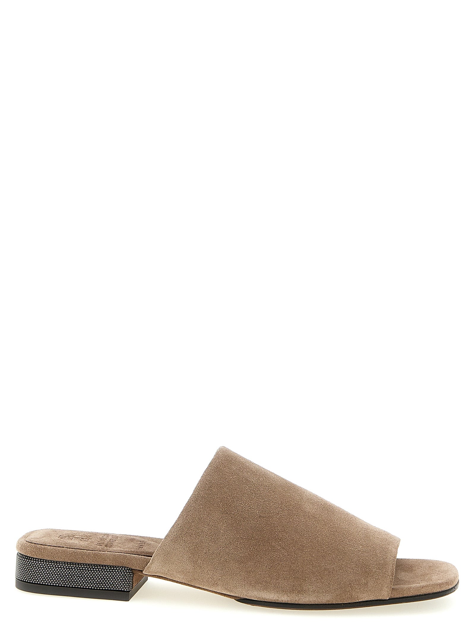 Brunello Cucinelli Brown Calfskin Women's Slides