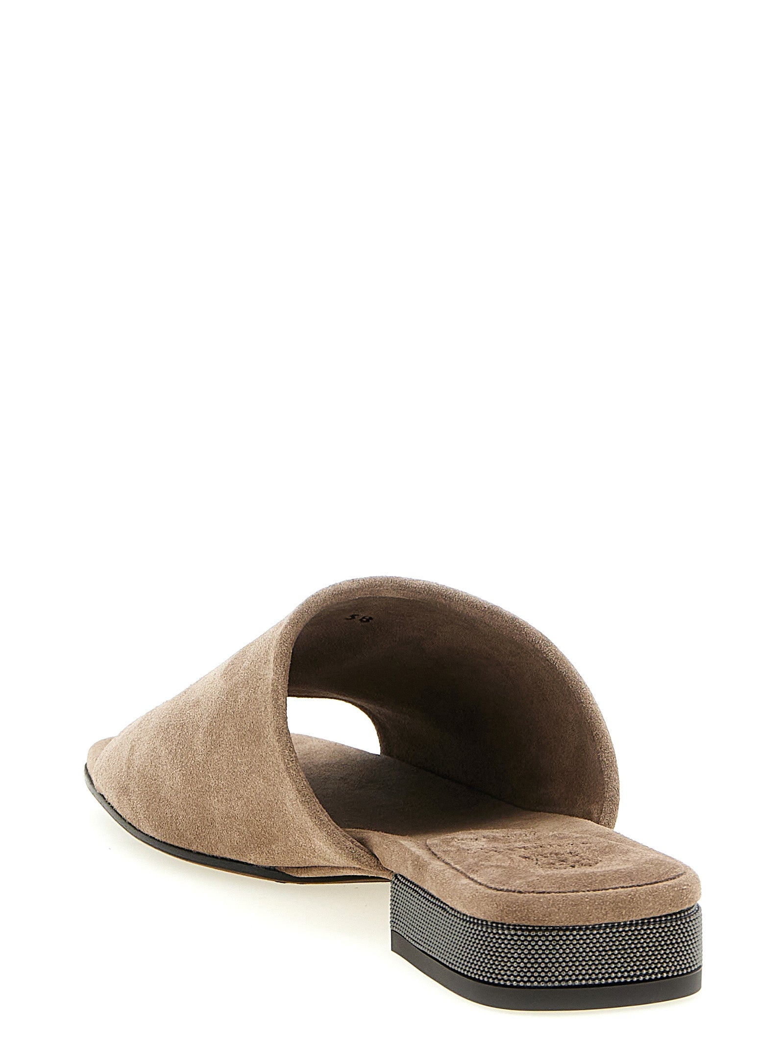 Brunello Cucinelli Brown Calfskin Women's Slides