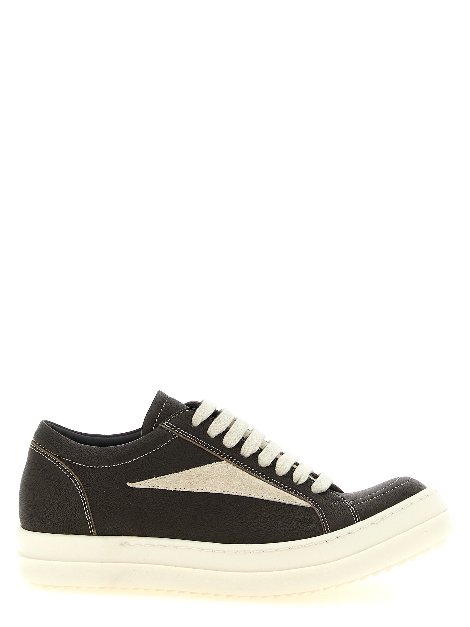 Rick Owens Brown Lamb Leather Low Top Women's Sneakers