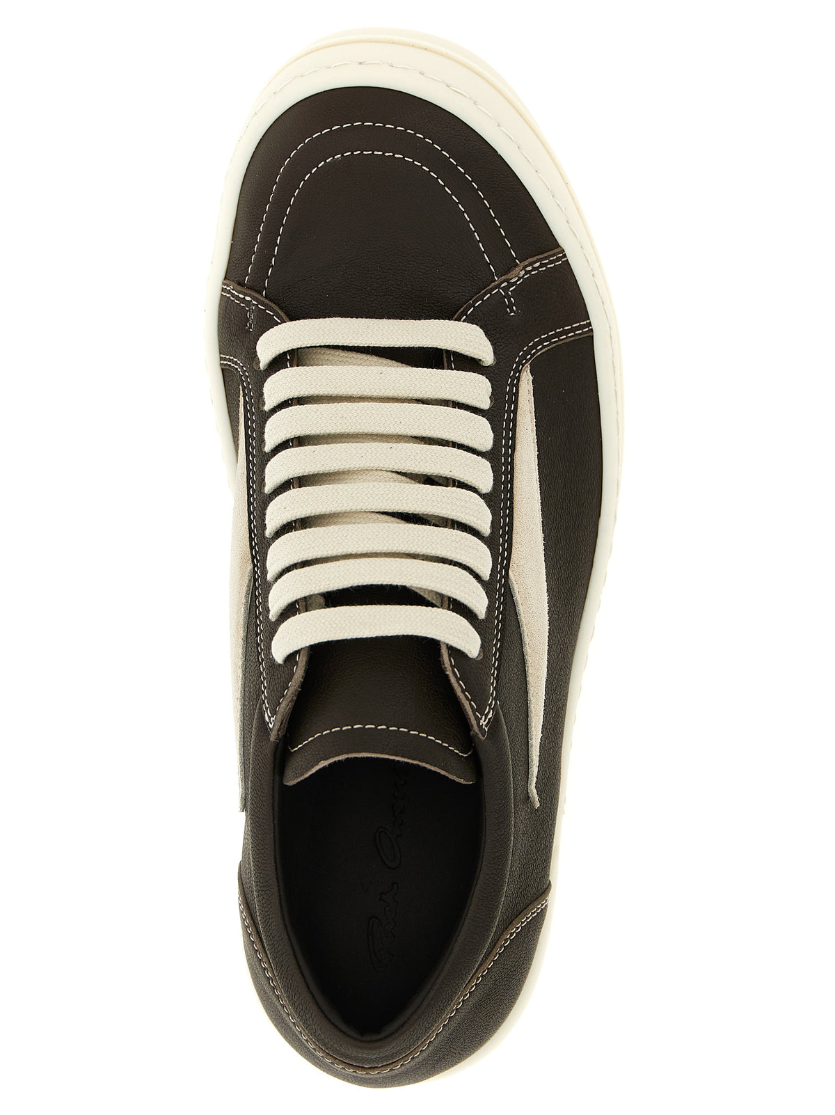 Rick Owens Brown Lamb Leather Low Top Women's Sneakers