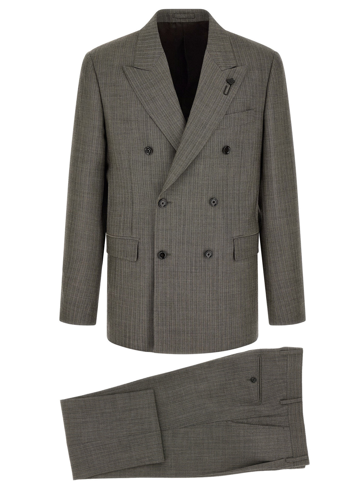 Lardini Gray Virgin Wool Two-Piece Men's Suit