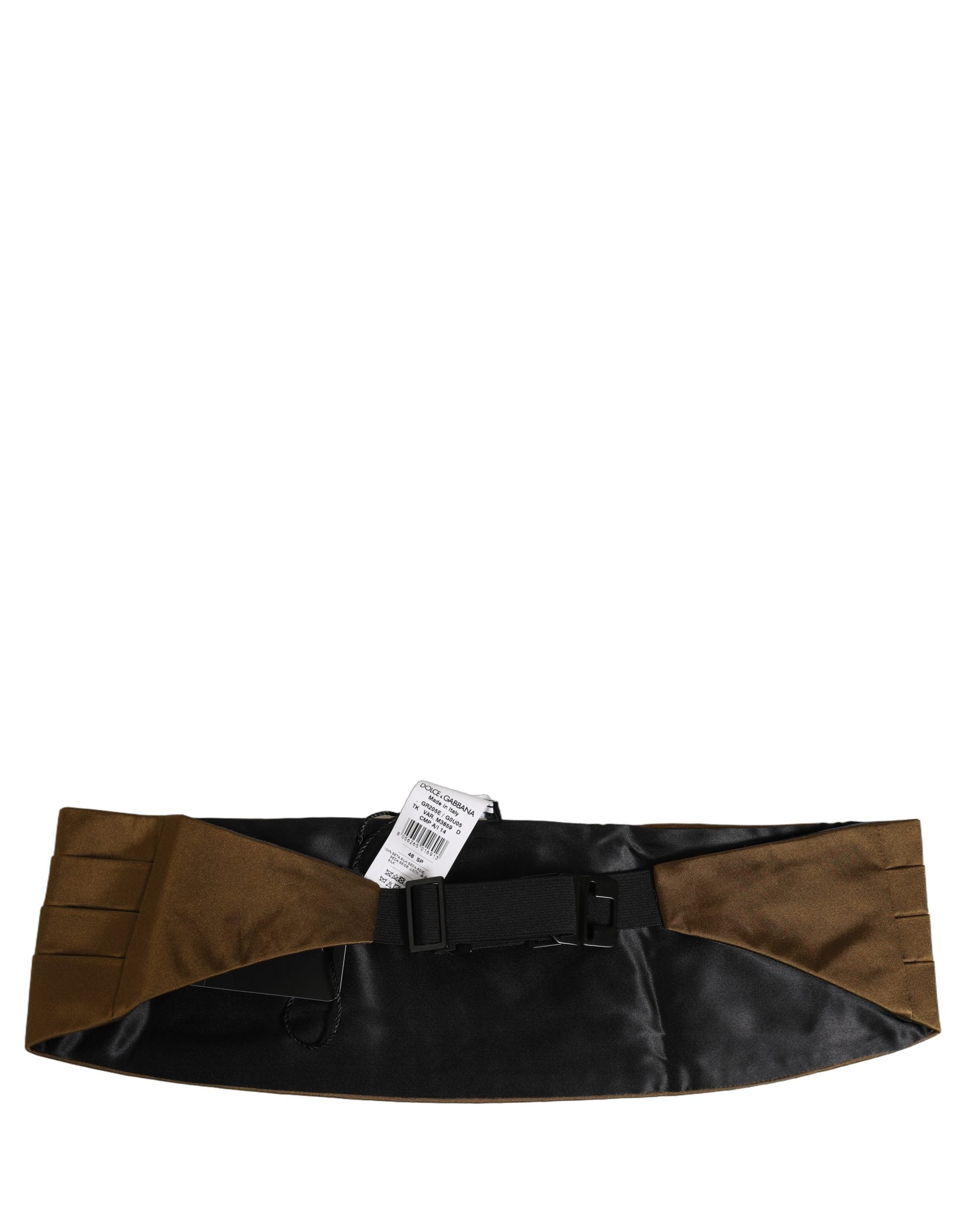 Dolce & Gabbana Brown Men 100% Silk Belt Waist Men's Cummerbund