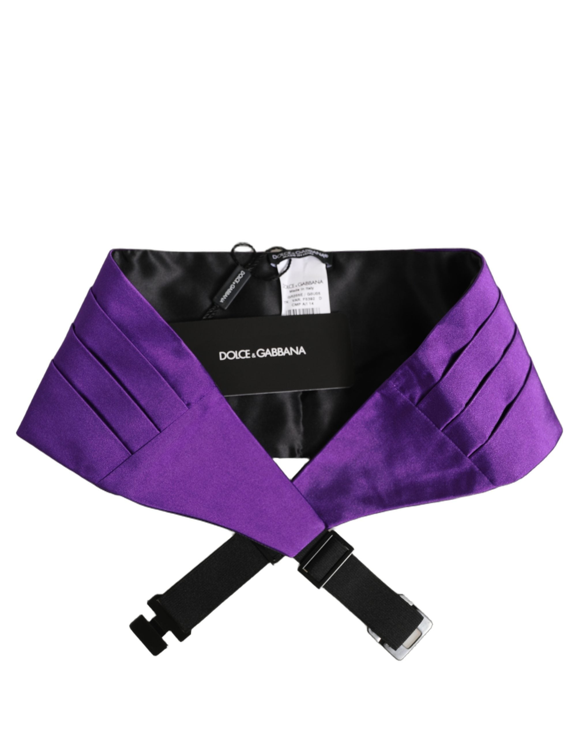 Dolce & Gabbana Violet Men 100% Silk Belt Waist Men's Cummerbund