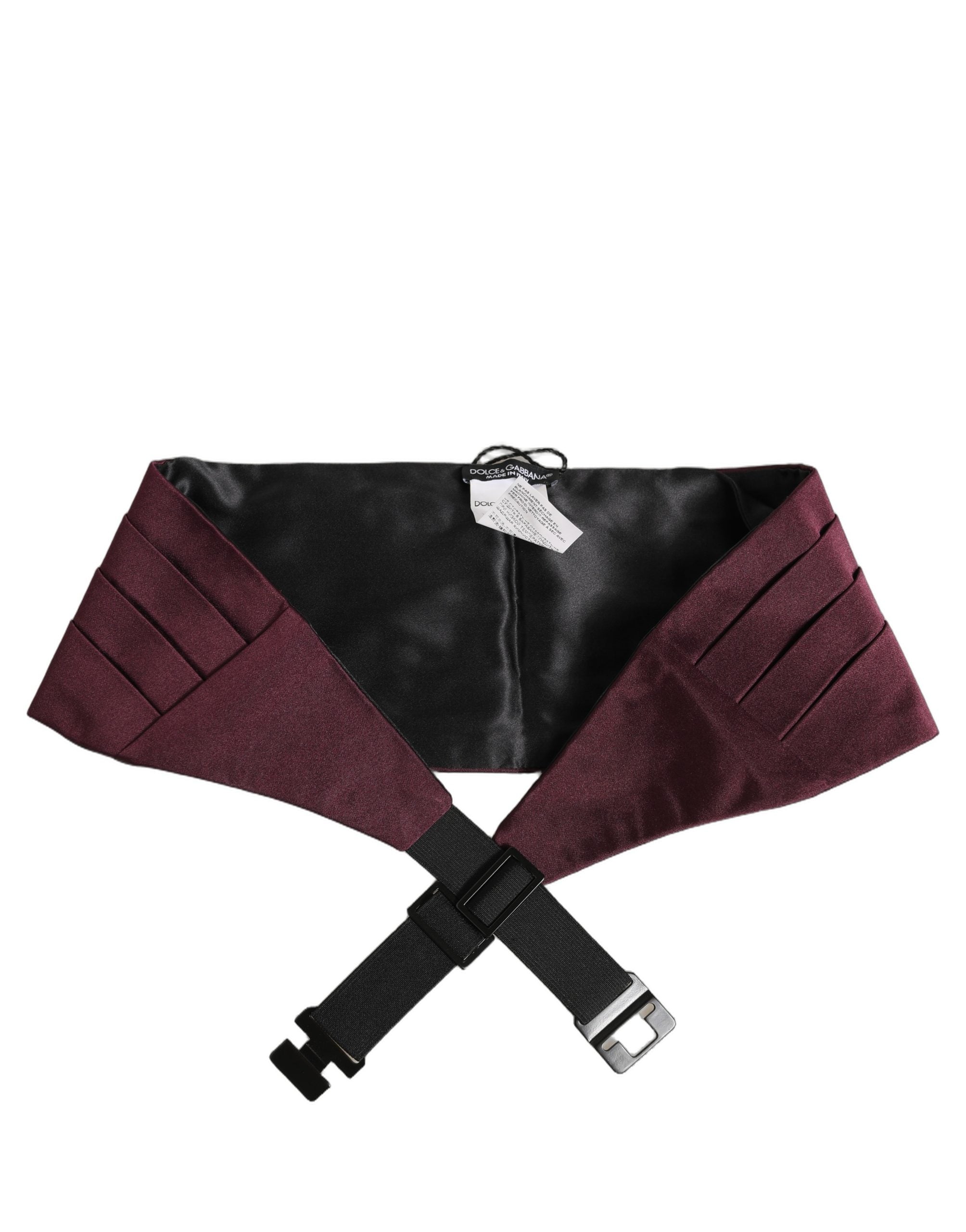 Dolce & Gabbana Maroon Men 100% Silk Belt Waist Men's Cummerbund