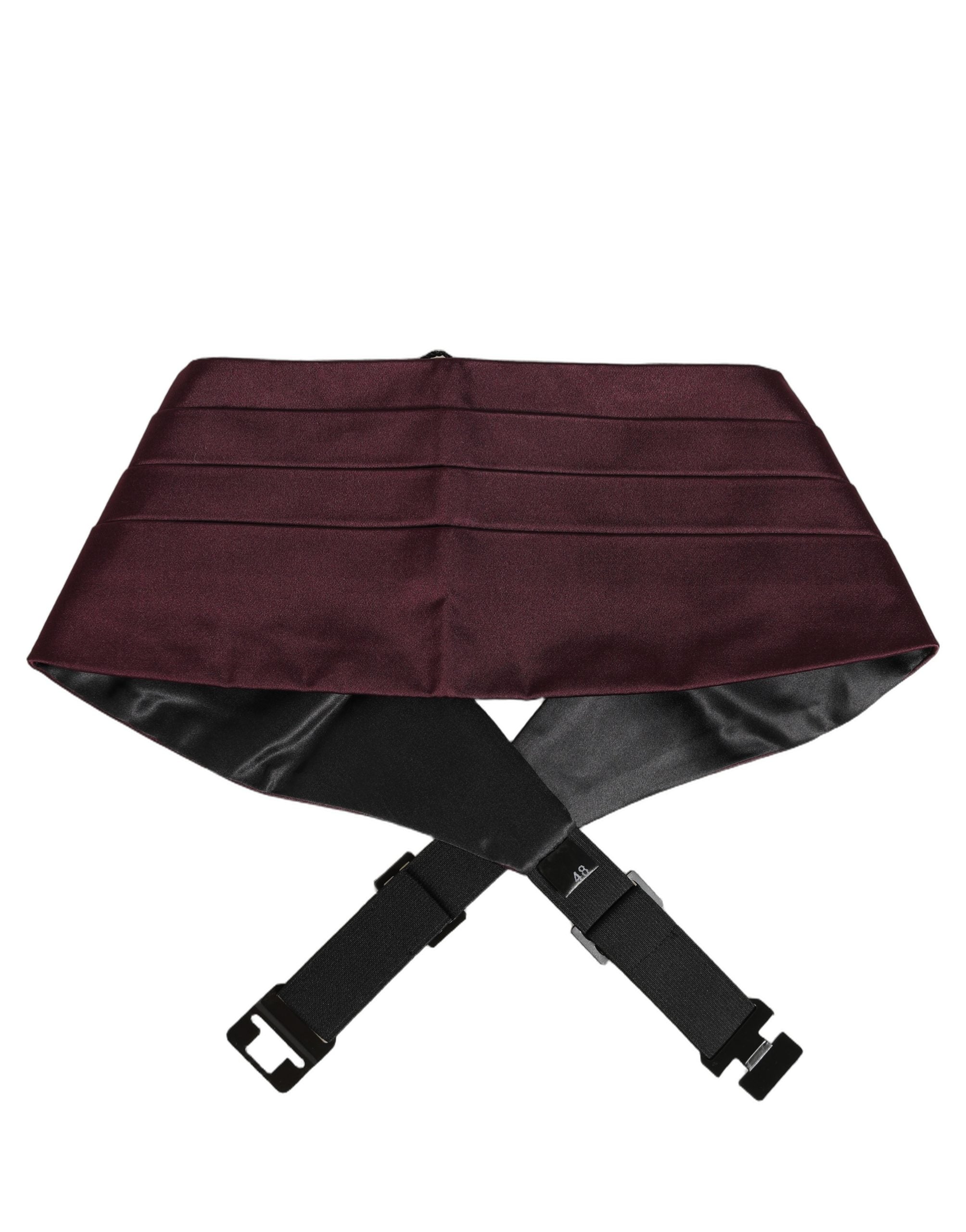 Dolce & Gabbana Maroon Men 100% Silk Belt Waist Men's Cummerbund