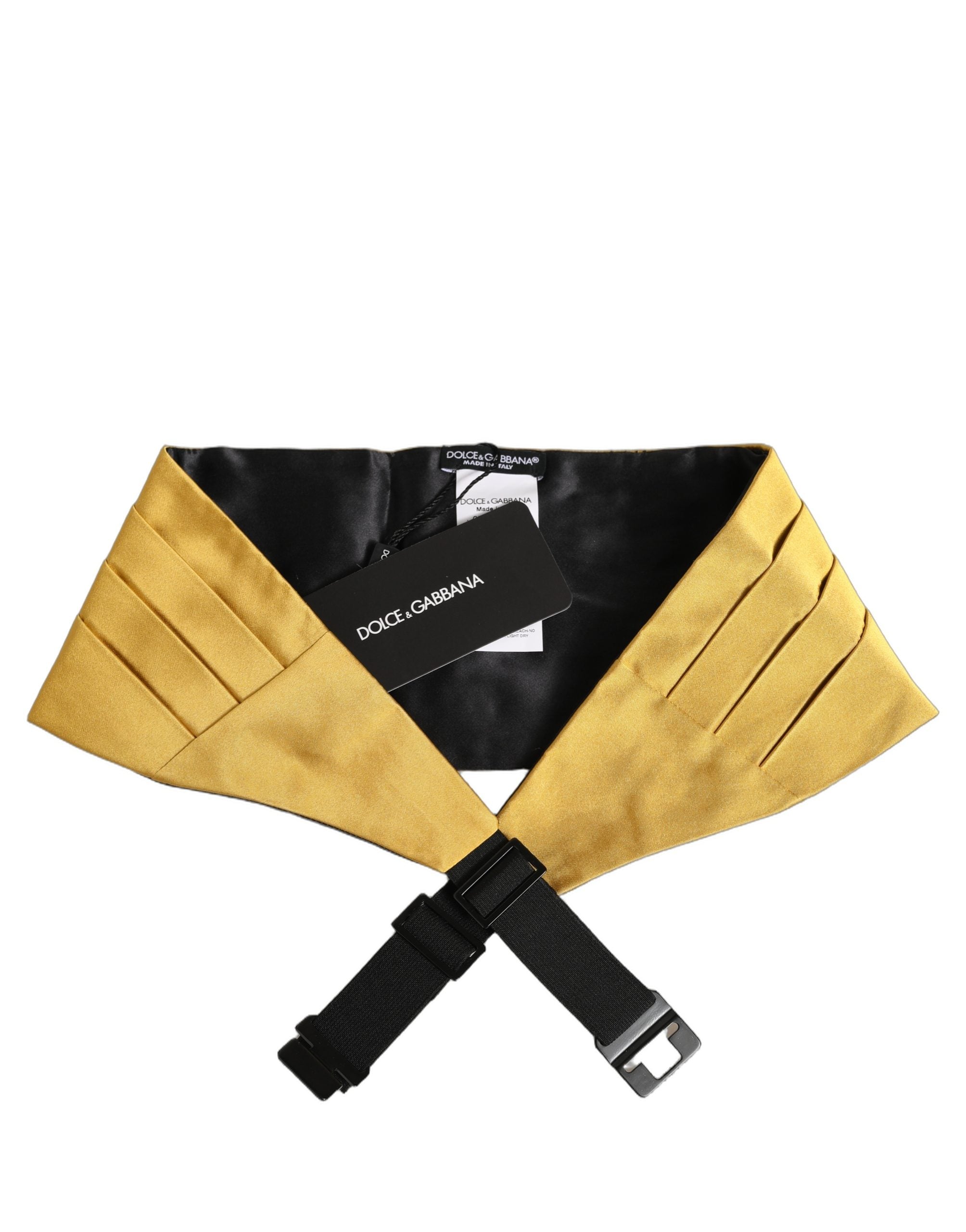 Dolce & Gabbana Gold Men 100% Silk Belt Waist Men's Cummerbund