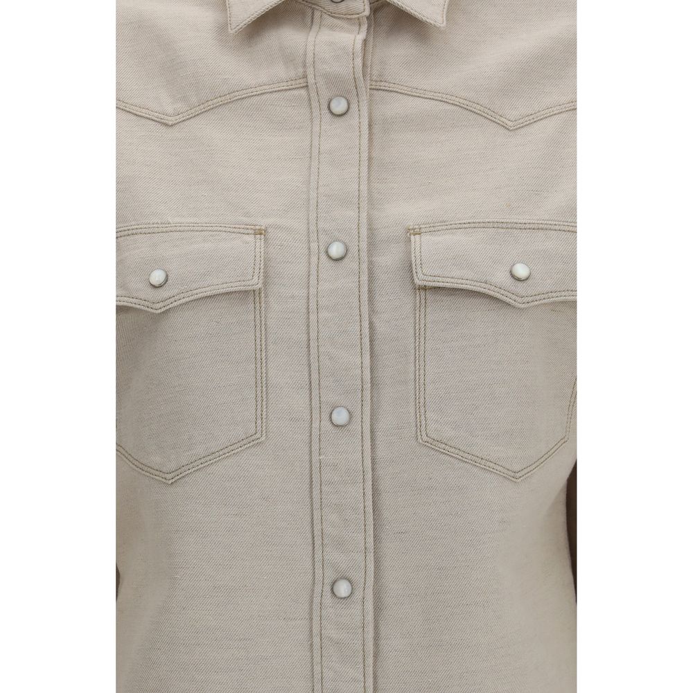 Fendi Beige Denim Women's Shirt