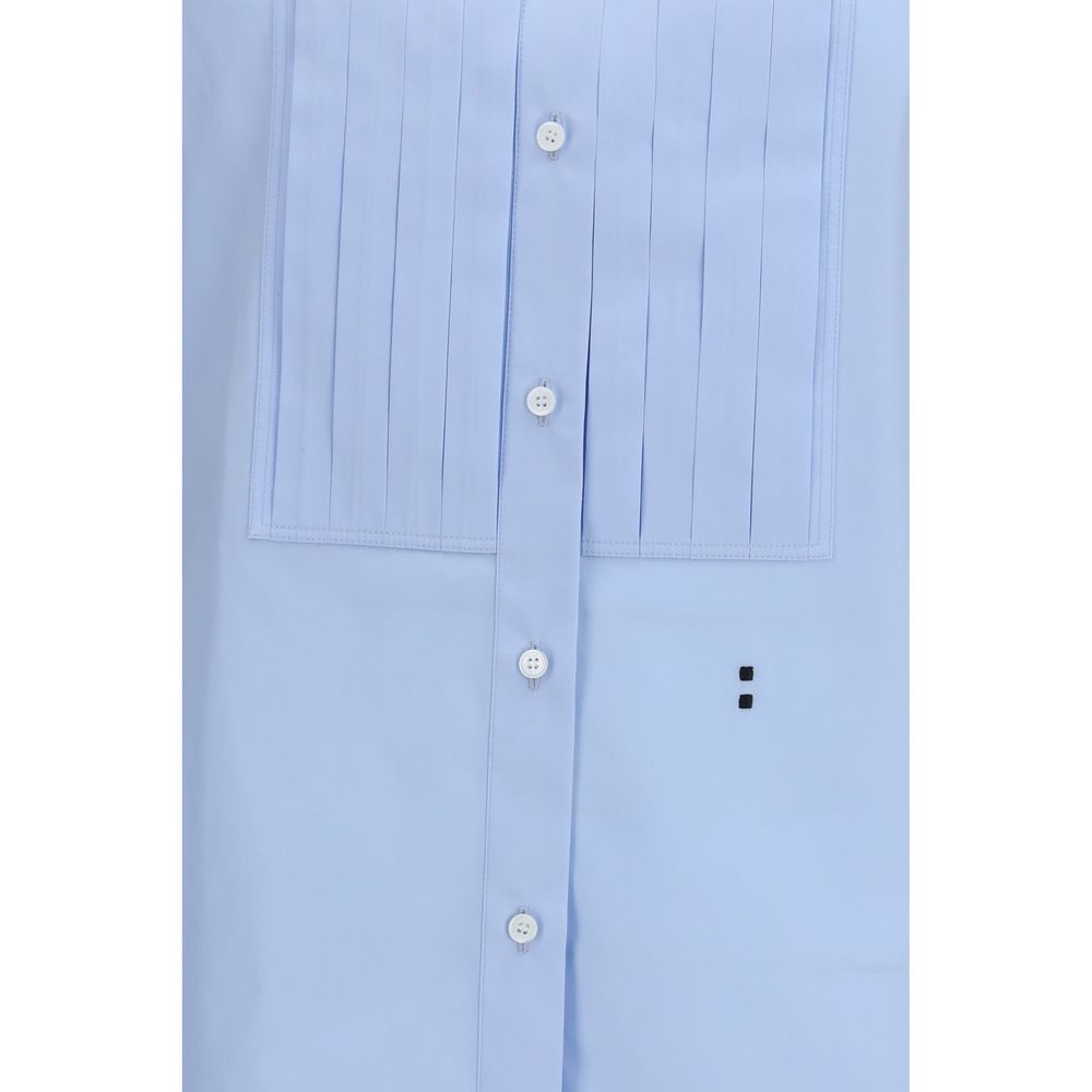 Fendi Blue Cotton Dress Women's Shirt