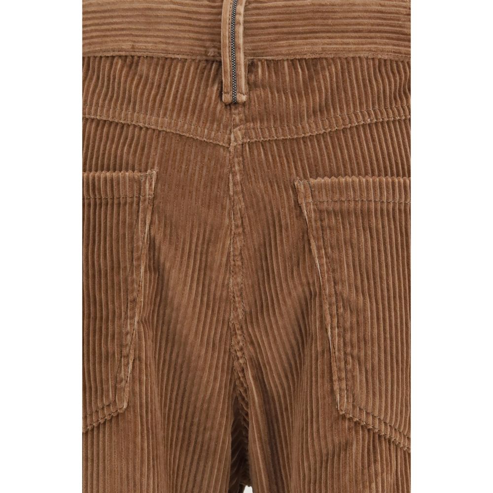 Brunello Cucinelli Brown Cotton Casual Women's Pants