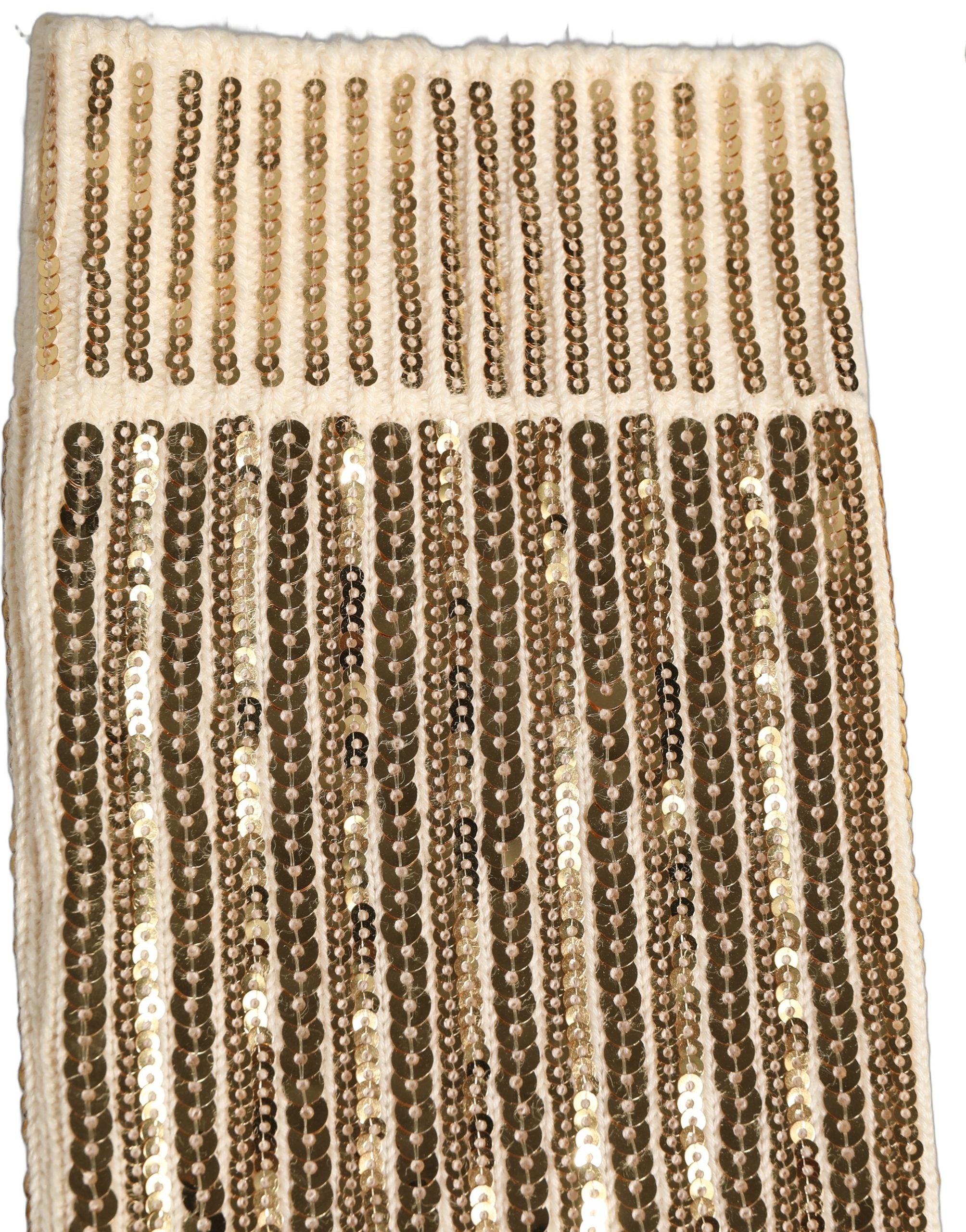 Dolce & Gabbana Off White Sequin Cotton Mid Calf Accessory Men's Socks